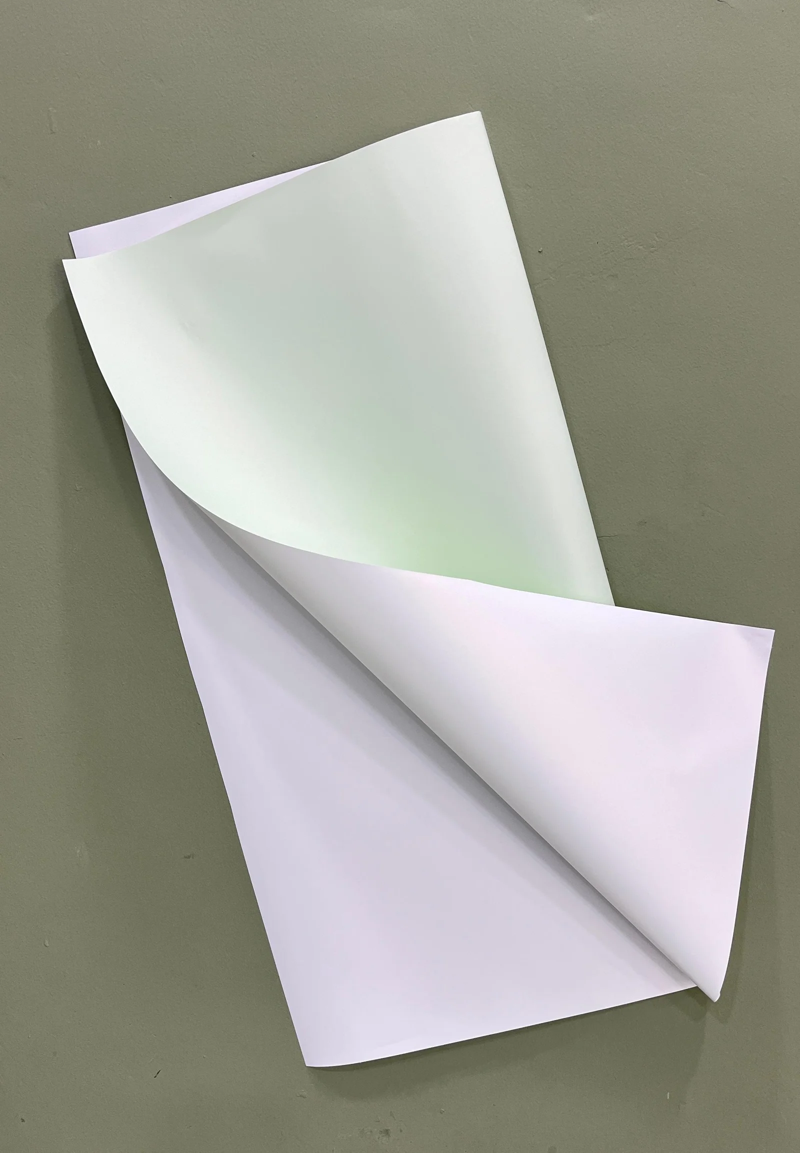 Kertas Bunga Cellophane Putih Double Hijau